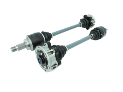Used OEM driveshaft prepared for compatibility review